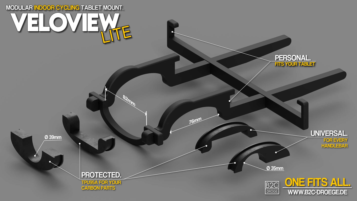 VeloView Lite – Tablet Halterung für Smart Trainer & Indoor Cycling