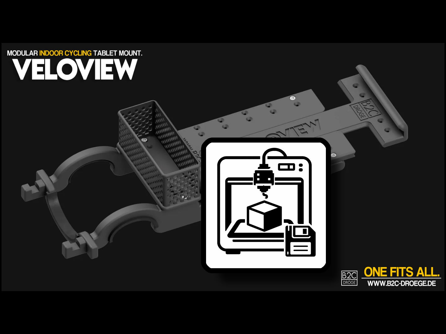 VeloView - Tablethalterung - digitaler Download für 3D Drucker